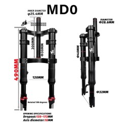 Suspensión delantera Monorim MD0 Air Hydraulic 490mm x 165mm  - 3 
Compatibilidad: diseñada para montajes compatibles con horqui
