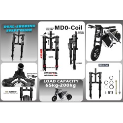Suspensao dianteira Monorim MD0 Coil Spring 490mm x 165mm  - 16 
Compatibilidade: Monorim MD0 Coil Spring 490mm x 165mm para mon