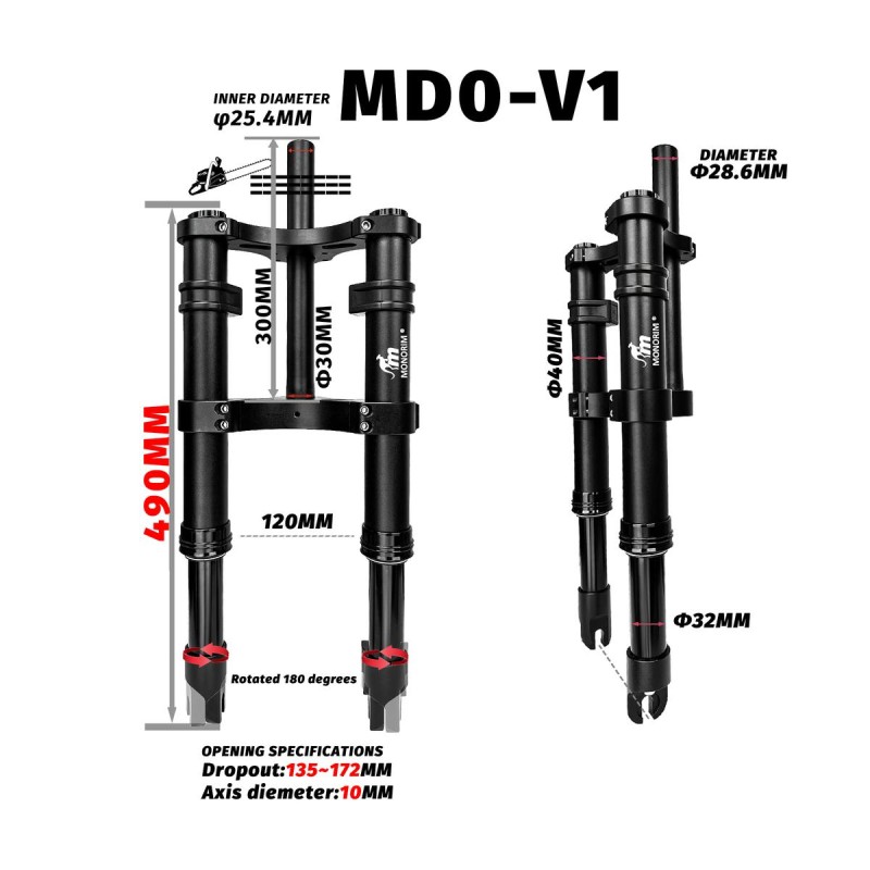 Suspensión delantera Monorim MD0-V1 para Xiaomi M365/Pro  - 11 
Compatibilidad: kit Monorim MD0-V1 para Xiaomi M365/Pro y modelo