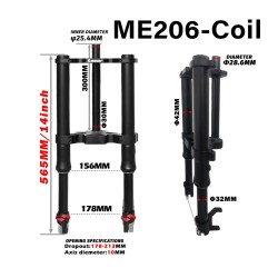 Predne odpruzenie Monorim ME206 Dual Air version 565mm x 206mm  - 1 Kompatibilita: predne odpruzenie Monorim ME206 Dual Air, for