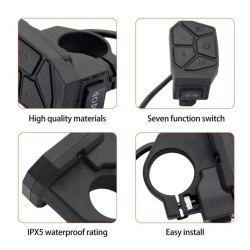 Pulsantiera 7 in 1 accensione, luci, frecce e modalità per iScooter iX3, iX4, iX7 Pro, Smartgyro, Urban Glide o simili  - 2 Comp
