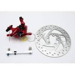 Komplett rødt xTech caliper bremsesett for Xiaomi M365, 1S, Pro2 eller M365 Pro ZOOM xTech - 2 Zoom Xtech HB100 rødbremsinstalla