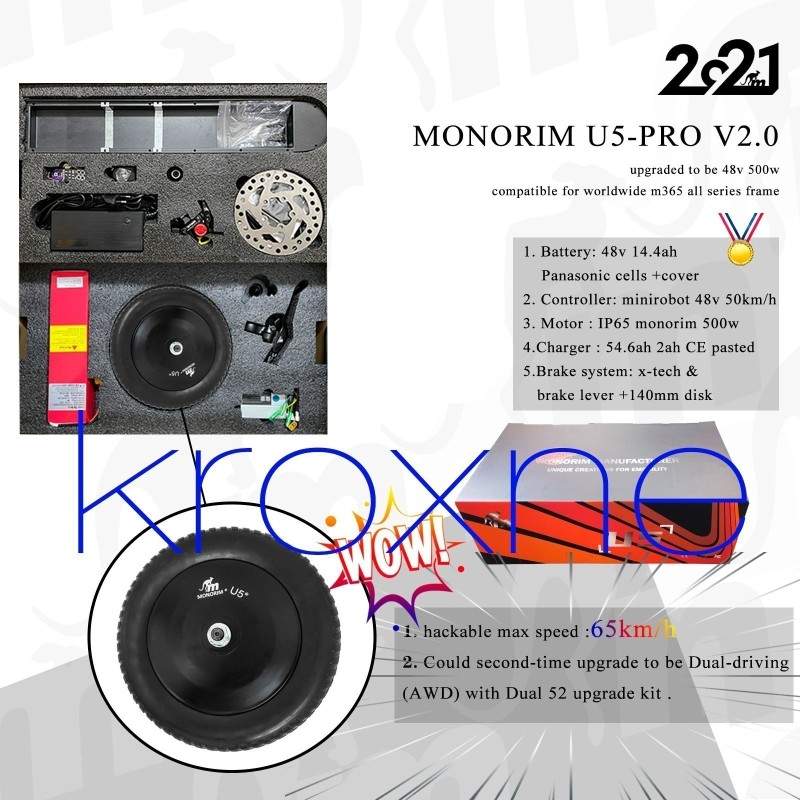 Monorim Pack U5 2.0 para Ninebot Max série G30, G30P, G30LE, G30LP, G30D, G30LP - motor de 500w com bateria 48v 20ah Monorim - 3