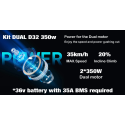 Dvigubas Monorim D32 350w komplektas skirtas Xiaomi elektriniams paspirtukams ar pan. Monorim - 1 Dvigubas Monorim D32 350w komp