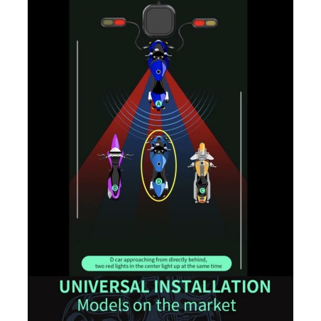 Sistema de deteção de ângulo morto à prova de água (ângulo de 130º) para scooter, bicicleta ou motociclo KROXNE - 4  