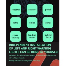 Vanntett blindsonedeteksjonssystem (130º vinkel) for scooter, sykkel eller motorsykkel KROXNE - 5  