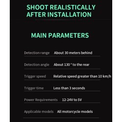 Système de détection d'angle mort étanche (angle 130º) pour scooter, vélo ou moto KROXNE - 8  